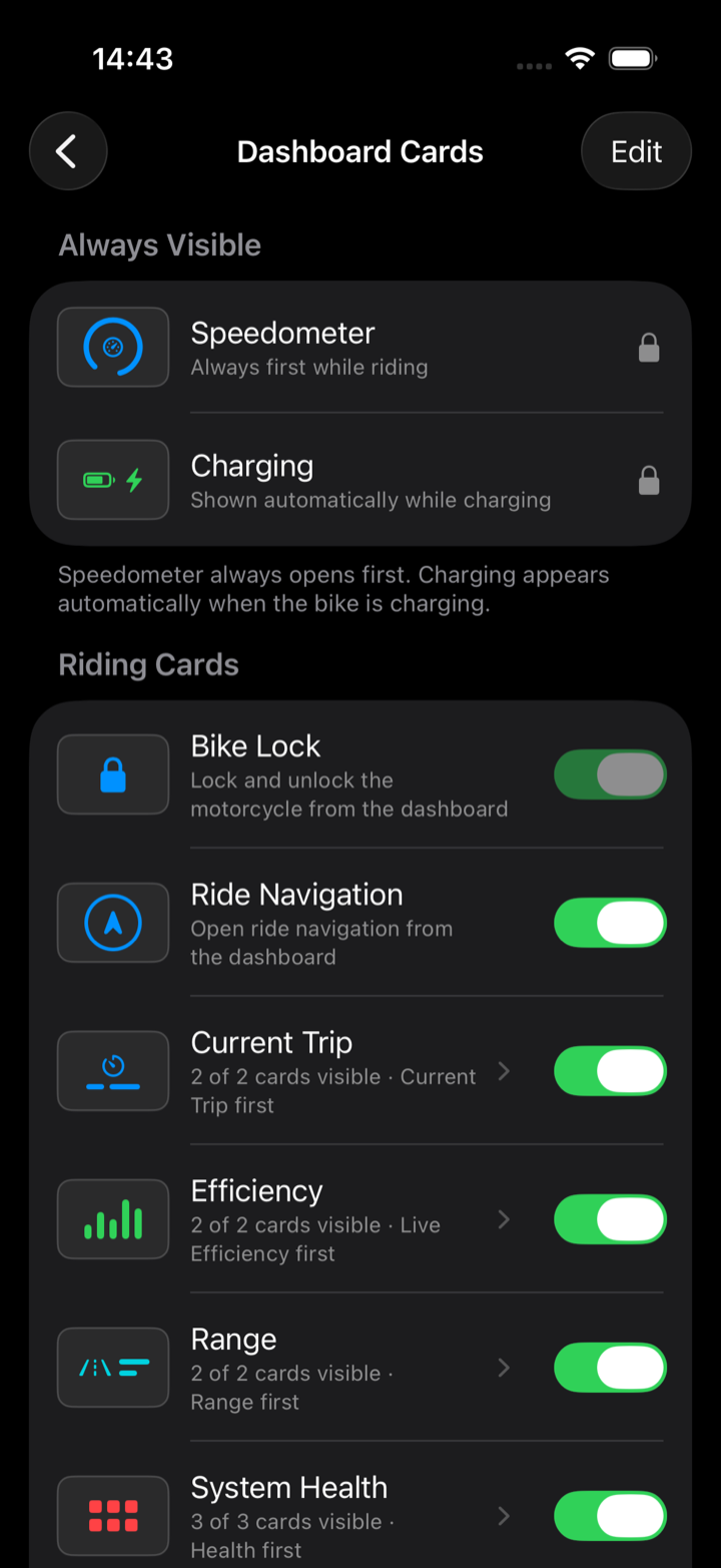 FENR Dashboard Cards settings