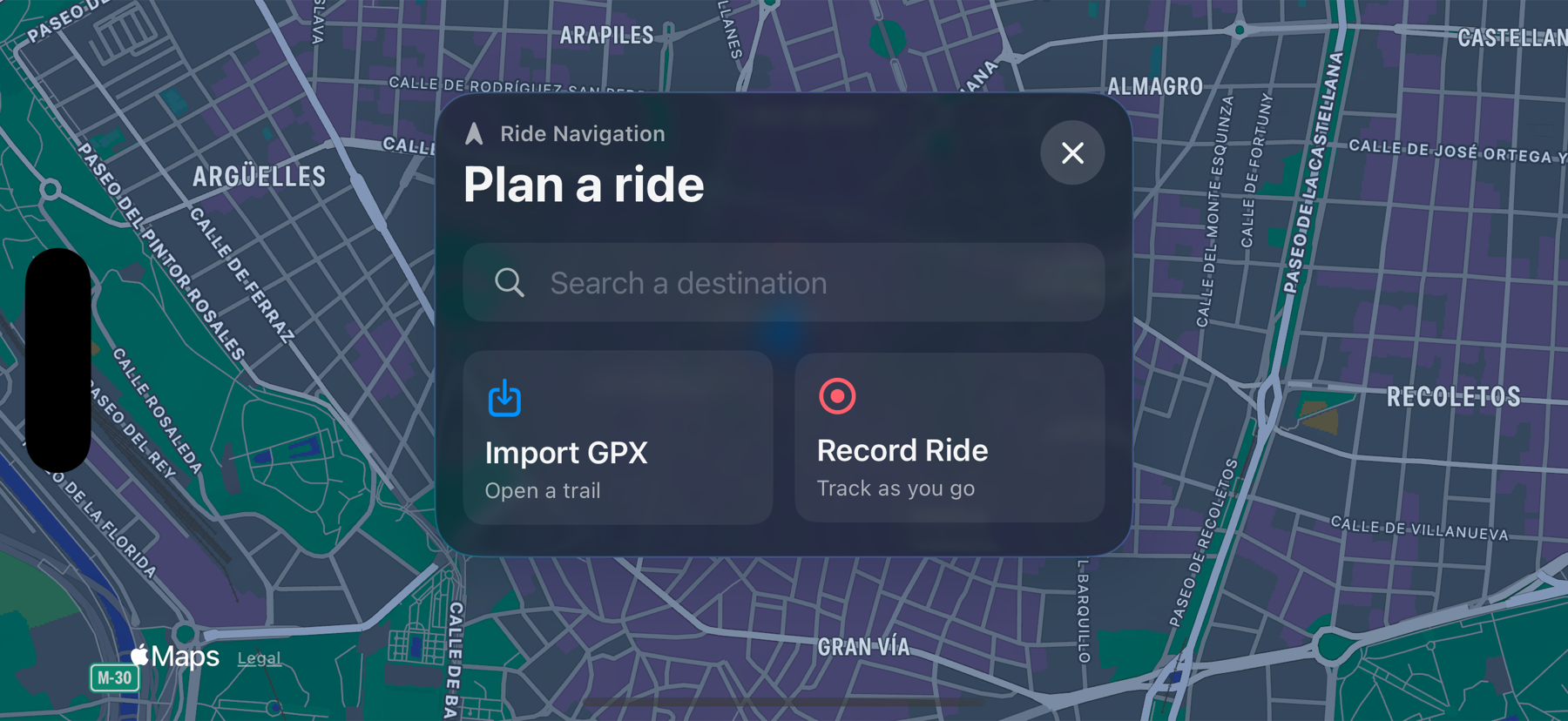 FENR ride planning map with GPX import and ride recording